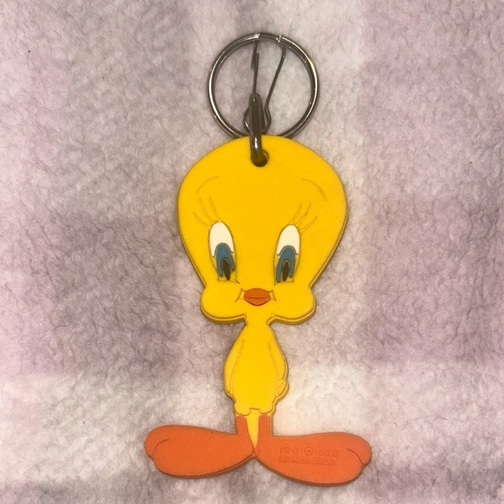 1989 Vintage Tweety Bird Keychain Looney Tunes